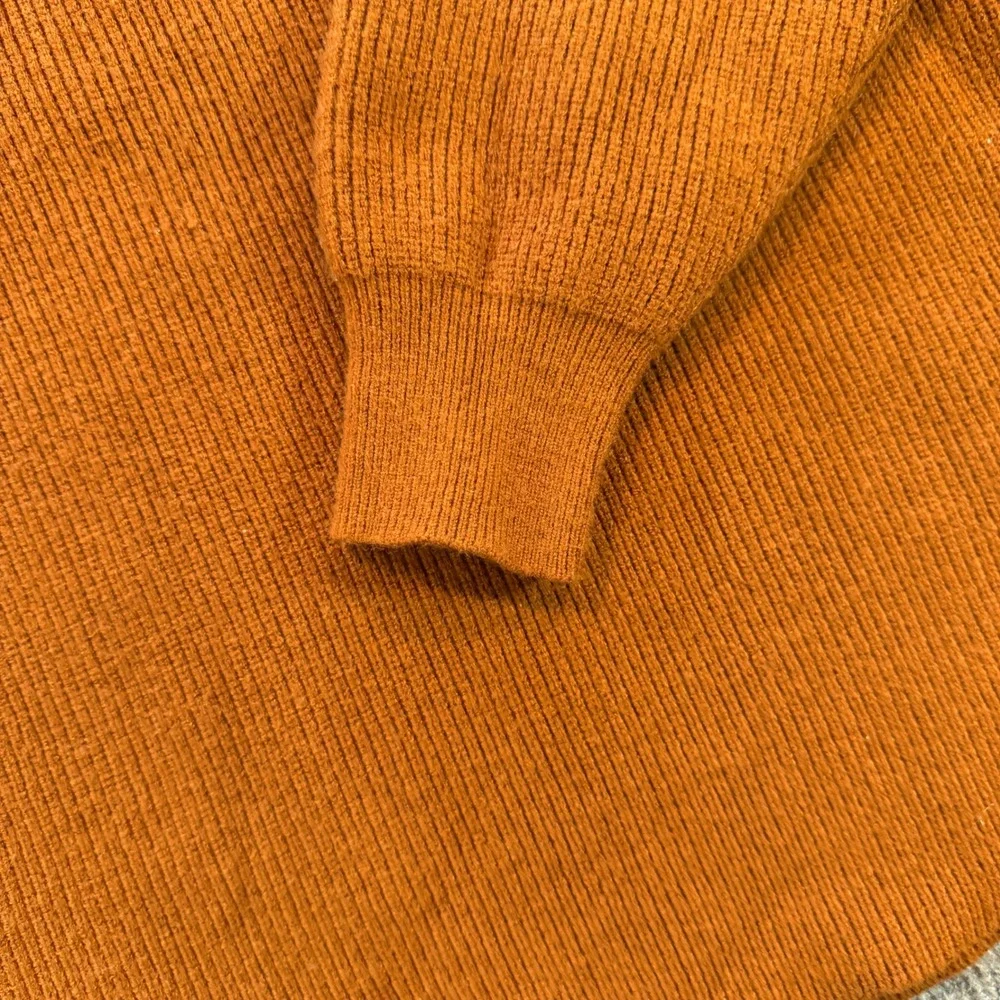Free People My Only Sunshine Turtleneck Ribbed Sweater Rust Orange XS